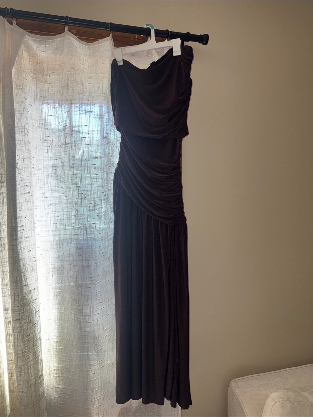 PrettyLittleThing Black Strapless Ruched Maxi Dress
